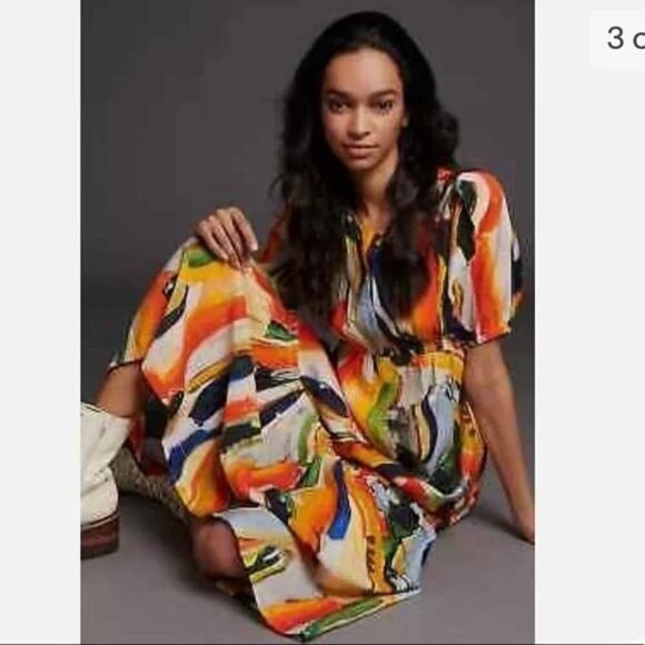 Anthropologie Maeve Suzannah Maxi Dress Size XXS  NEW Colorful Lined - Picture 1 of 8